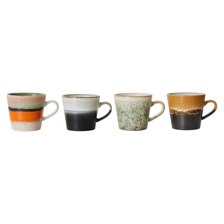 Set de 4 tasses à cappuccino 70s ceramics / 33 cl - HK LIVING