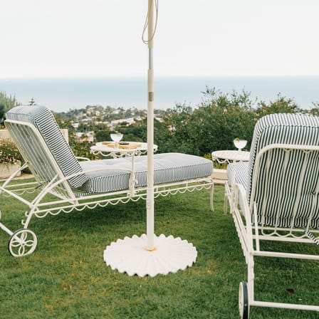 Transat inclinable à roulettes Al Fresco métal / Matelas inclus - Tablette latérale pivotante - BUSINESS & PLEASURE