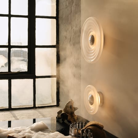 Applique d'esterno Press Large Surface vetro bianco / LED - Ø 35 cm - Tom Dixon