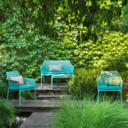 Banc avec dossier Net vert / Empilable - L 116 cm - NARDI