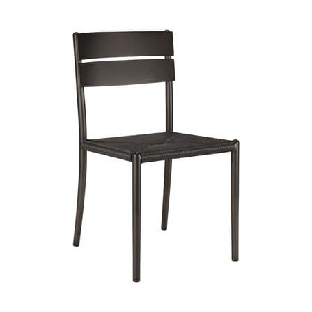 Chaise Elin métal marron / Assise corde - Ethnicraft