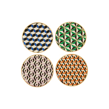 Versailles Dessert plate ceramic multicoloured / Set of 4 - Ø 16.5 cm - Jonathan Adler