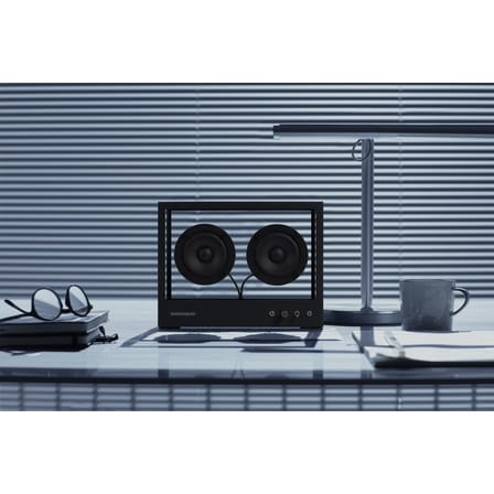 Enceinte Small verre noir / L 26 x H 20 cm - Verre trempé - Transparent Speaker