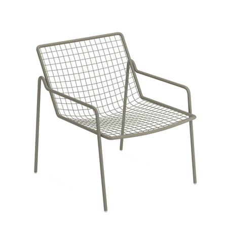 Fauteuil bas empilable Rio R50 métal gris - Emu