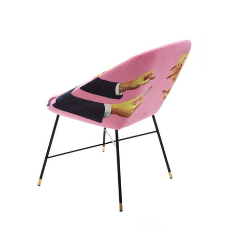 Fauteuil rembourré Toiletpaper tissu rose / Lipsticks - Seletti