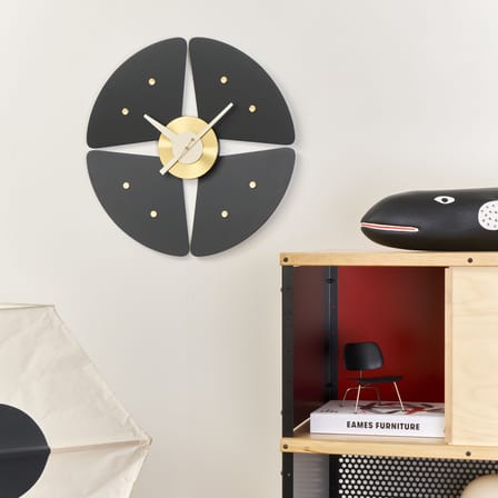 Horloge murale Petal Clock métal noir / By George Nelson, 1948-1960 / Ø 44,8 cm - Vitra