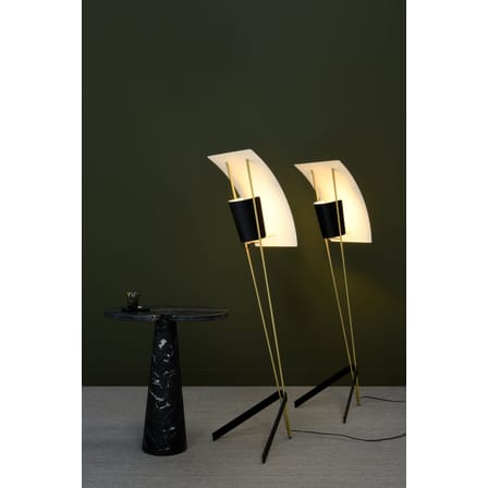Lampadaire G30 métal blanc noir or / Réédition 1958, Pierre Guariche - SAMMODE STUDIO