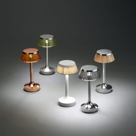 Lampe sans fil rechargeable Bon Jour Unplugged plastique transparent / LED - Variateur sensitif - Flos