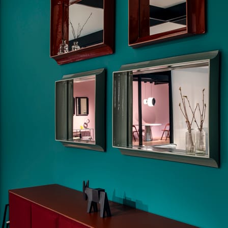 Miroir mural Coves céramique violet / Avec étagère - 60 x 60 cm - Magis