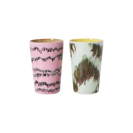 Mug 70s ceramics céramique multicolore / Set de 2 - 46 cl - HK LIVING