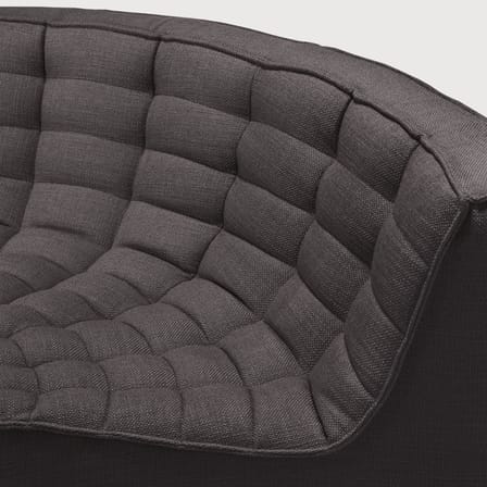 N701 Sofa UK Version textile grey / UK Version - 90° rounded corner Unit - L 120 cm - Ethnicraft