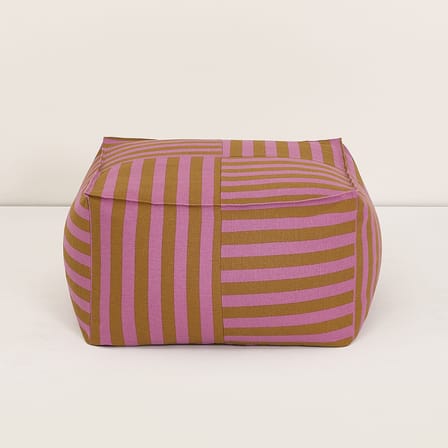 Sitzkissen Otto textil rosa / Fußstütze – 55 x 55 cm - NOBODINOZ