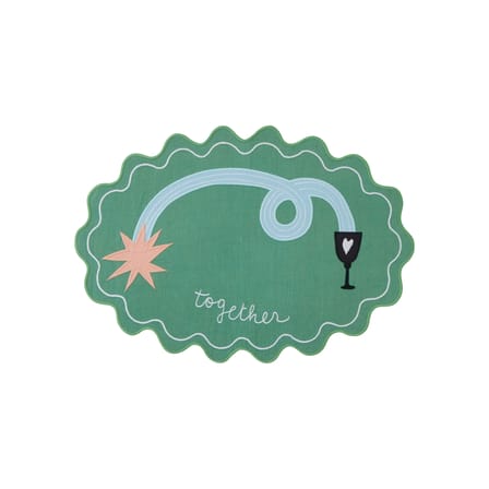 Set de table Together tissu vert / 48 x 35 cm - Brodé - Bitossi Home