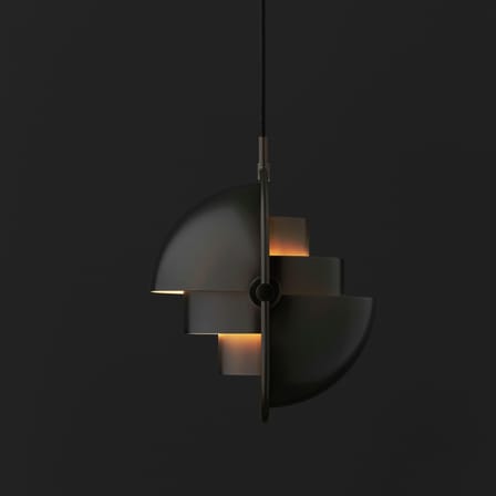 Suspension Multi-Lite Small métal noir / Ø 25 cm - Modulable & orientable / Réédition 1972 - Gubi