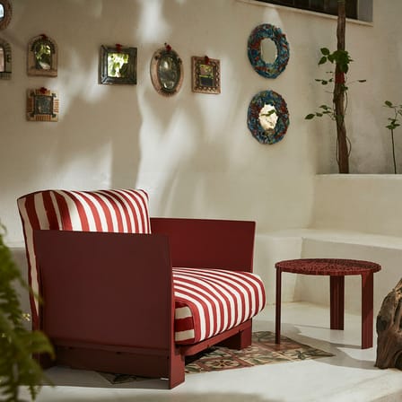 Table basse T-Table Medio plastique rouge / Ø 50 x H 36 cm - Kartell