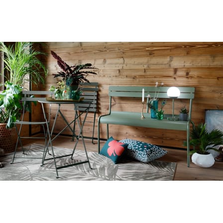 Banc avec dossier Luxembourg métal bleu / 3 places - L 118 cm - Fermob