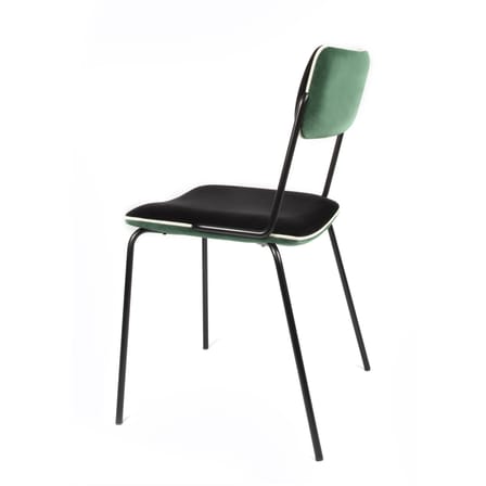 Chaise rembourrée Double jeu tissu vert noir / Velours - Maison Sarah Lavoine