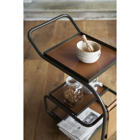 Desserte Zenzero métal cuir marron vert / cuir recyclé - Opinion Ciatti