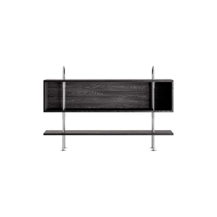 Étagère Keen bois noir / L 160 x H 87.5 cm - 1 étagère + 1 casier - Gubi
