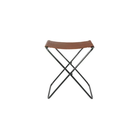 Nola Folding stool leather green - BROSTE COPENHAGEN