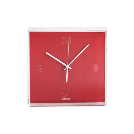 Horloge murale Tic & Tac plastique orange rouge / à poser ou suspendre - Philippe Starck, 2010 - Kartell