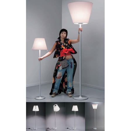Lampadaire Melampo Terra métal tissu gris / H 163 cm - Artemide