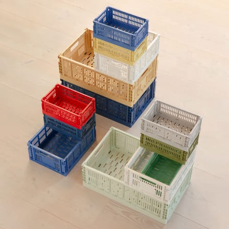 Panier Colour Crate plastique rose beige Small / 17 x 26,5 cm - Recyclé - Hay
