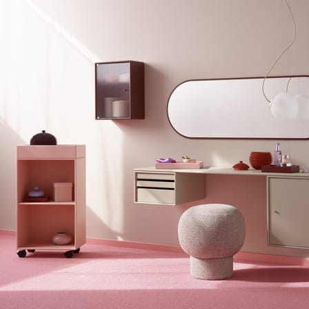 Armoire murale salle de bains Ripple bois rose / L 35,4 x P 20 x H 46,8 cm - Verre ondulé - MONTANA