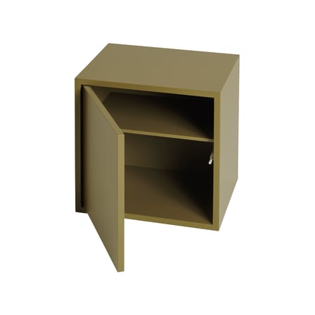 Regal Stacked holz grün / Medium quadratisch 43x43 cm / Mit Tür - Muuto