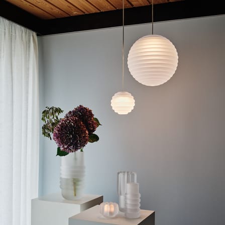 Sospensione Press Medium Sphere vetro bianco / LED - Ø 30 cm - Tom Dixon
