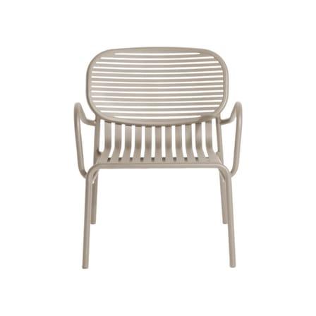 Week-End Stackable low armchair metal beige / Aluminium - Petite Friture