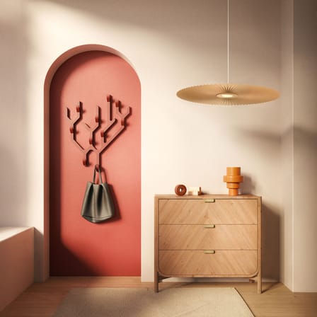 Suspension Carmen Medium tissu beige / LED - Ø 90 cm - Hartô