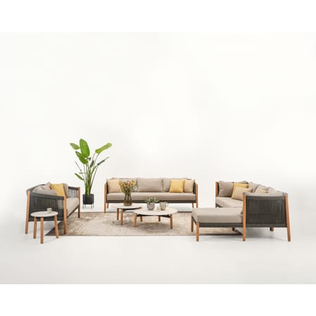 Table d'appoint Lento / Céramique & teck - Ø 45 x H 44 cm - Vincent Sheppard