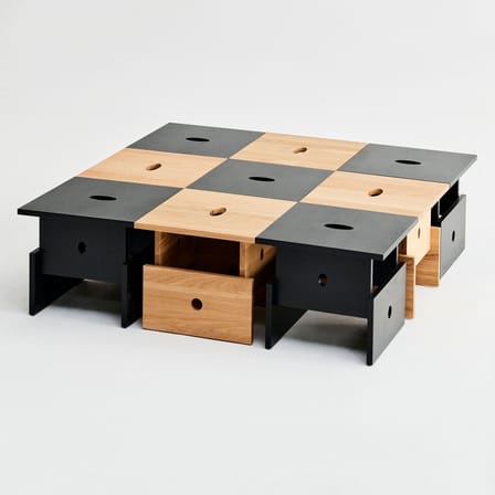 Table d'appoint Wood Box bois naturel / 40 x 40 x H 35 cm - Hay