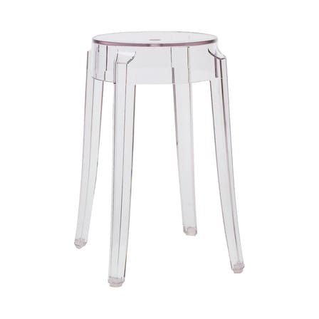 Tabouret empilable Charles Ghost plastique transparent Philippe Starck, 2005 - H 46 cm - Kartell