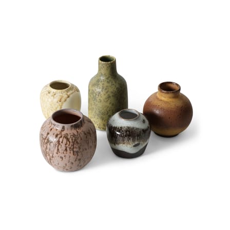 Set de 5 mini vases 70s céramique - HK LIVING