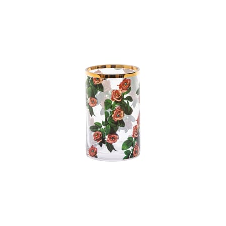 Vase Toiletpaper - Roses verre multicolore / Small - Ø 9 x H 14 cm / Détail or 24K - Seletti