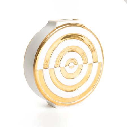 Vaso Futura Bullseye ceramica bianco oro / Ø 18 cm - Jonathan Adler