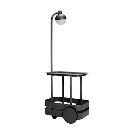 Ablage Jolly Trolley metall grau / Kabellose Lampe mit USB-Aufladung - 78 x 55 x H 200 cm - Fatboy