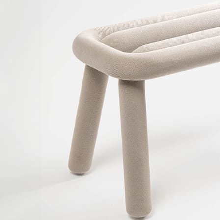 Banc rembourré Bold Sparkling tissu gris / Scintillant - L 100 cm - Moustache
