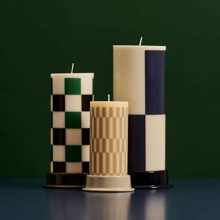 Bougie bloc Column cire multicolore / Ø 6,5 x H 15 cm / Seconde vie - Hay