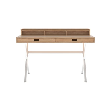 Bureau Hyppolite blanc bois naturel / Chêne - Hartô
