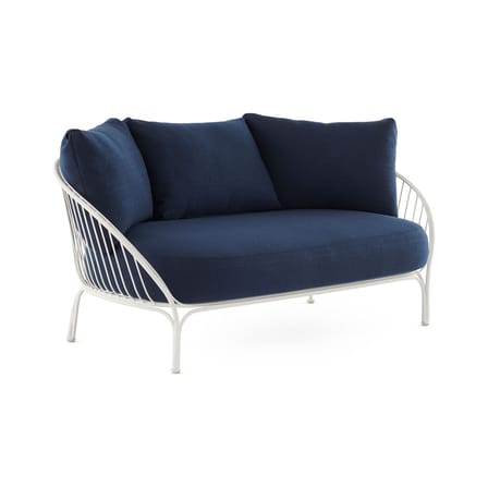 Canapé de jardin 2 places HiRay métal tissu bleu / L 162 cm - Coussins INCLUS - Kartell