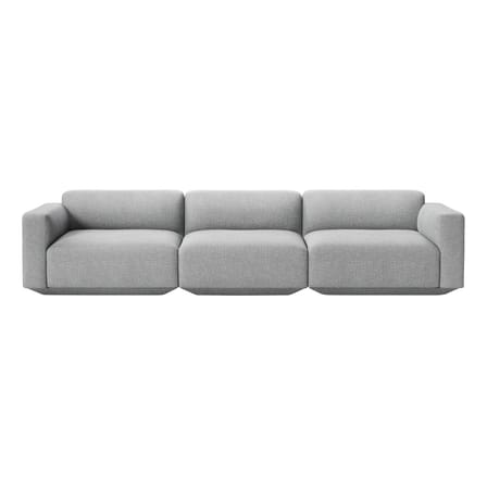 Canapé droit Develius D tissu gris / 4 places - L 309 cm - &tradition