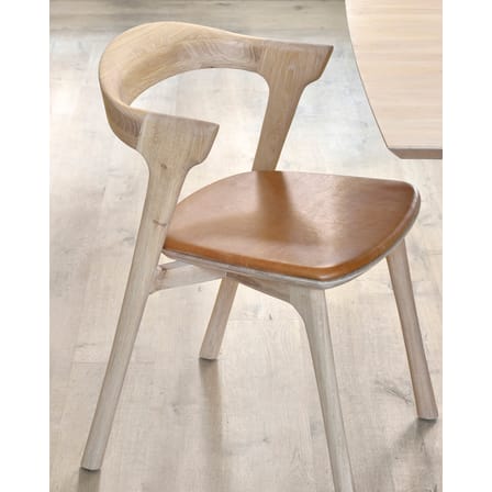 Chaise Bok Indoor bois naturel / Assise cuir - Ethnicraft
