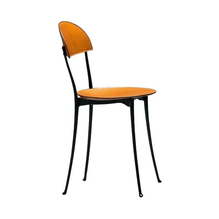 Chaise Tonietta cuir jaune / Enzo Mari, 1985 - Zanotta