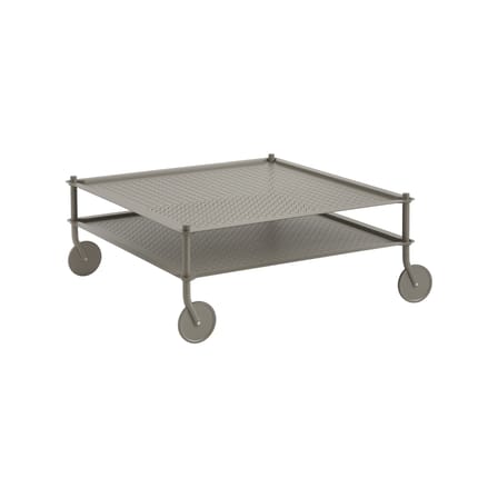 Couchtisch Flow metall beige / 95 x 95 x H 45 cm - Rollen - Muuto