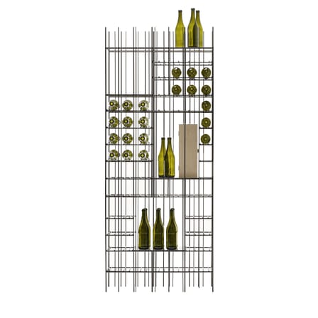 Etagère à vin Metrica A Wine marron métal / 58 bouteilles - L 78 x P 25 x H 190 cm - Mogg