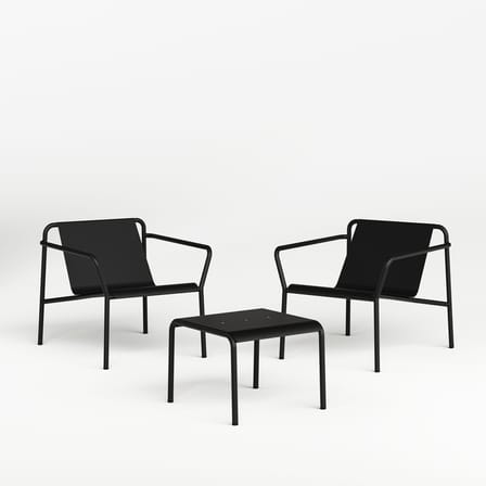 Fauteuil bas Panorama métal noir - TIPTOE