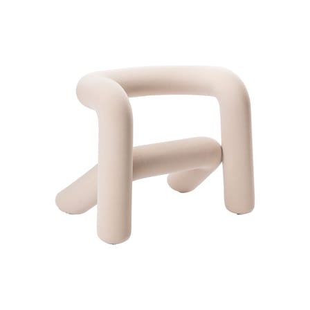 Fauteuil rembourré Extra Bold tissu beige / Tissu Kvadrat uni - Big Game, 2009 - Moustache